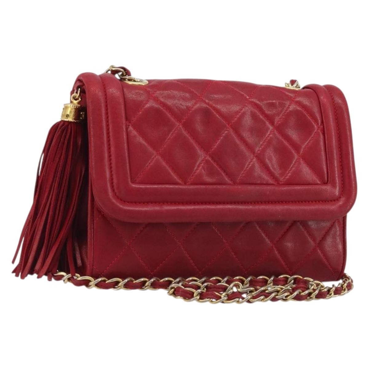 Chanel Vintage Tassel Flap Quilted Lambskin Small