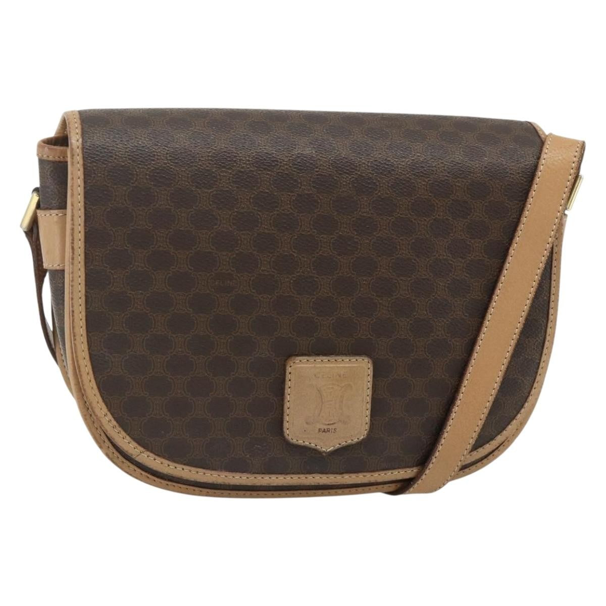 Celine Vintage Macadam Shoulder Bag Canvas and Leather Product Image