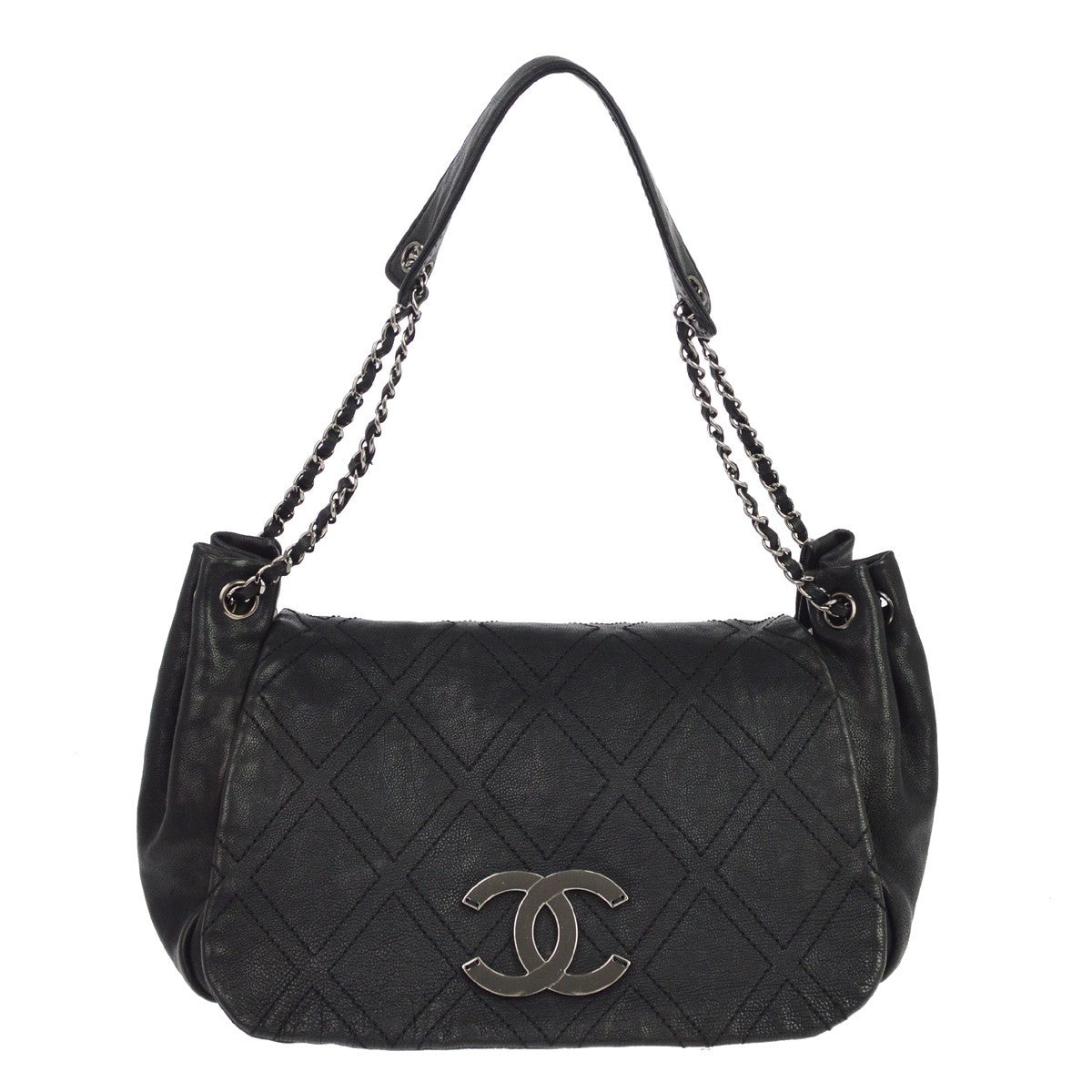 Chanel Diamond Stitch Accordion Flap Quilted Calfskin Large