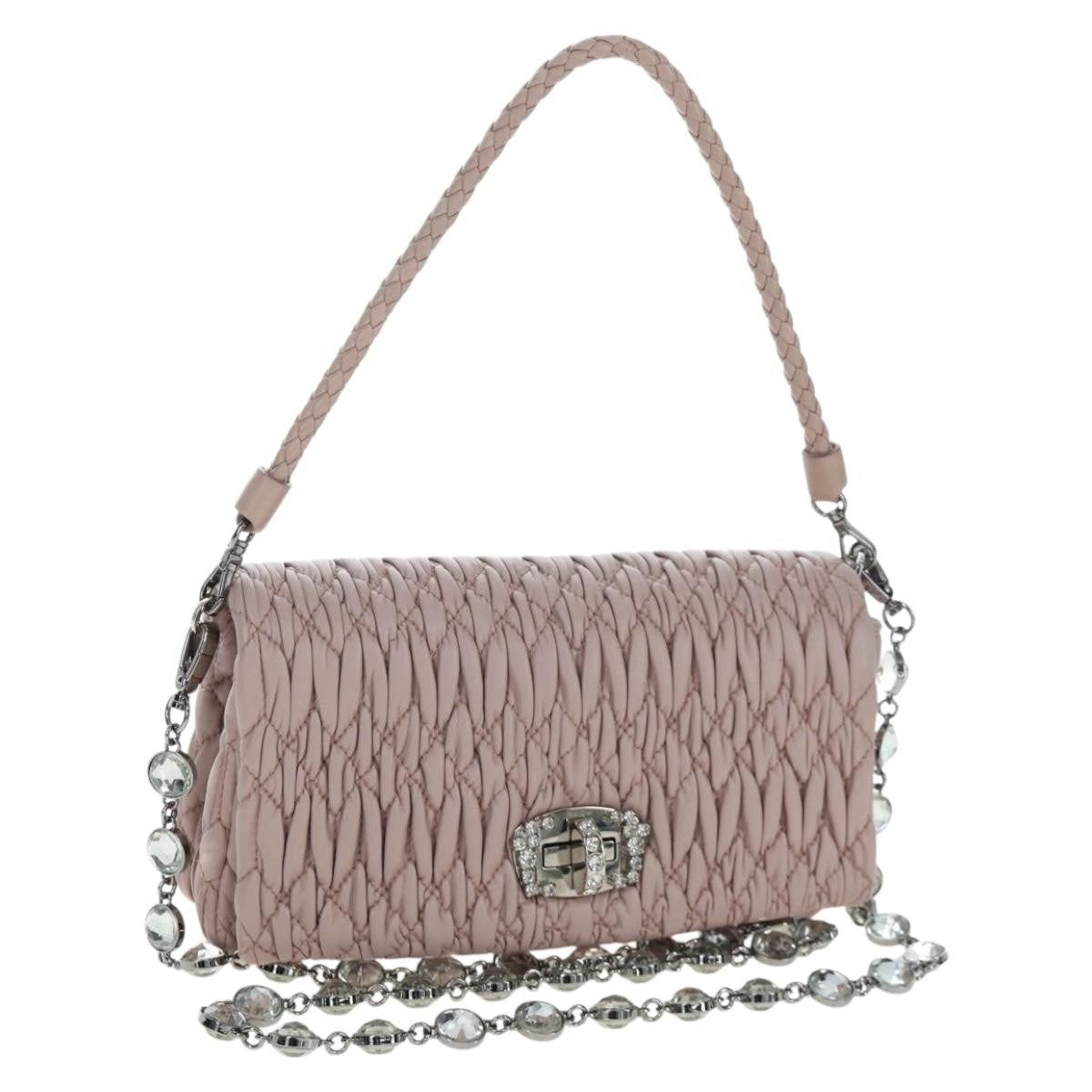 Miu Miu Crystal Clutch Matelasse Leather Medium