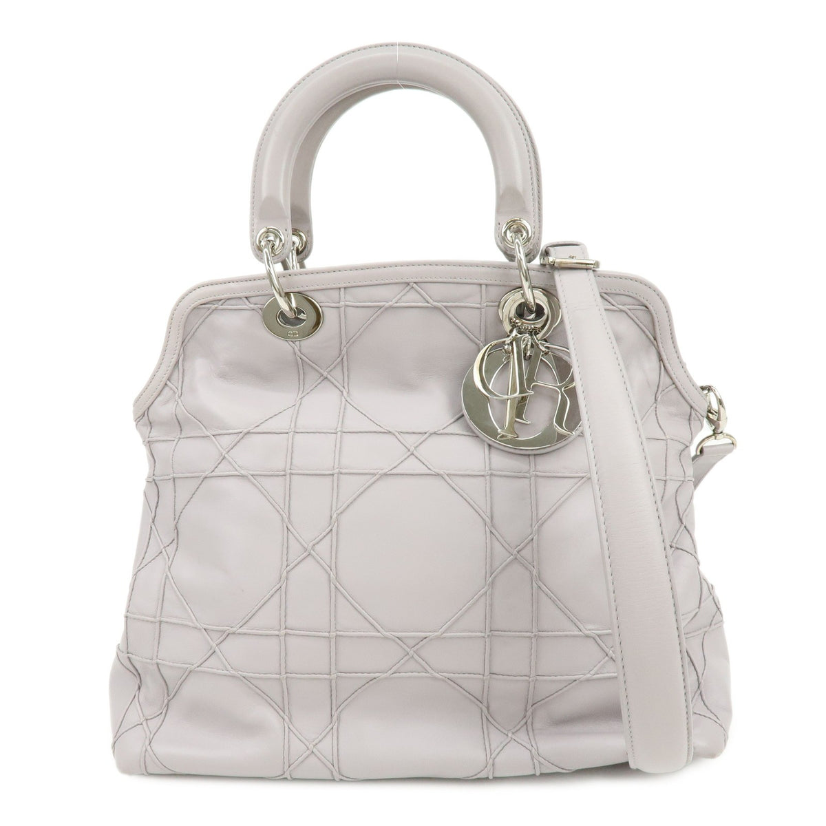 Christian Dior Granville Satchel Cannage Quilt Leather Medium