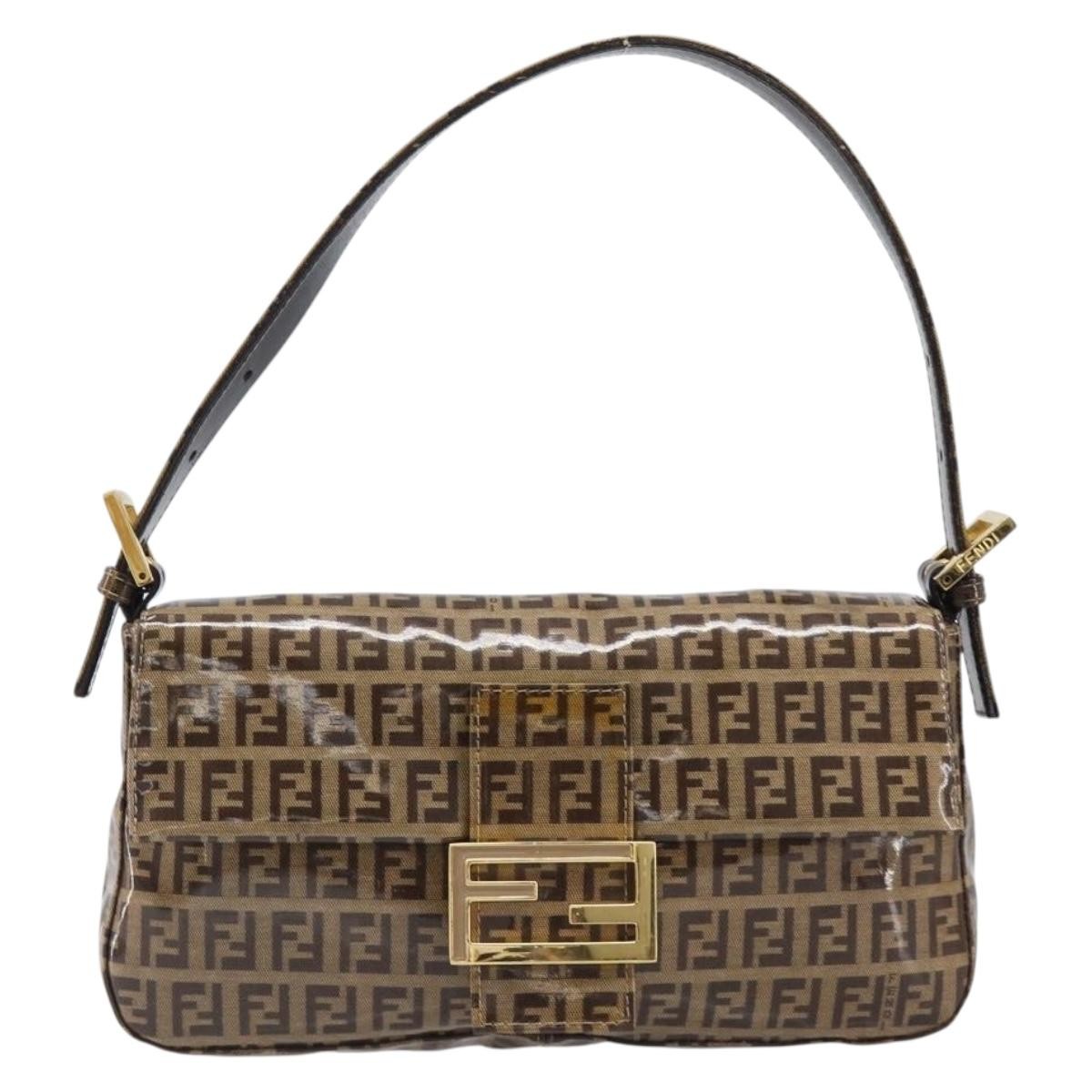 Fendi Mamma Baguette Zucca patent leather medium