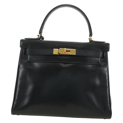 Hermes Kelly Black Box Calf with Gold Hardware 28