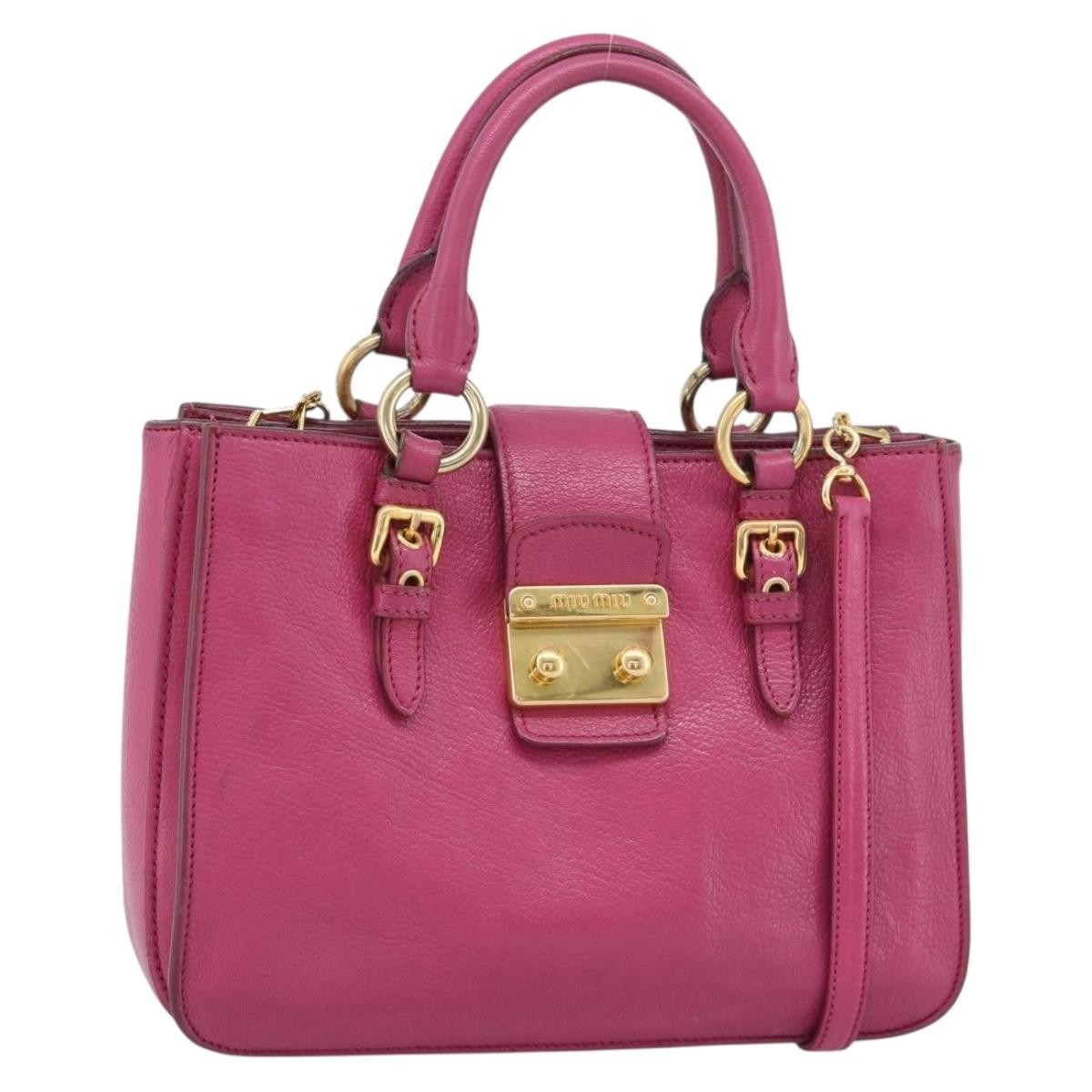 Miu Miu Madras Convertible Lock Leather Medium