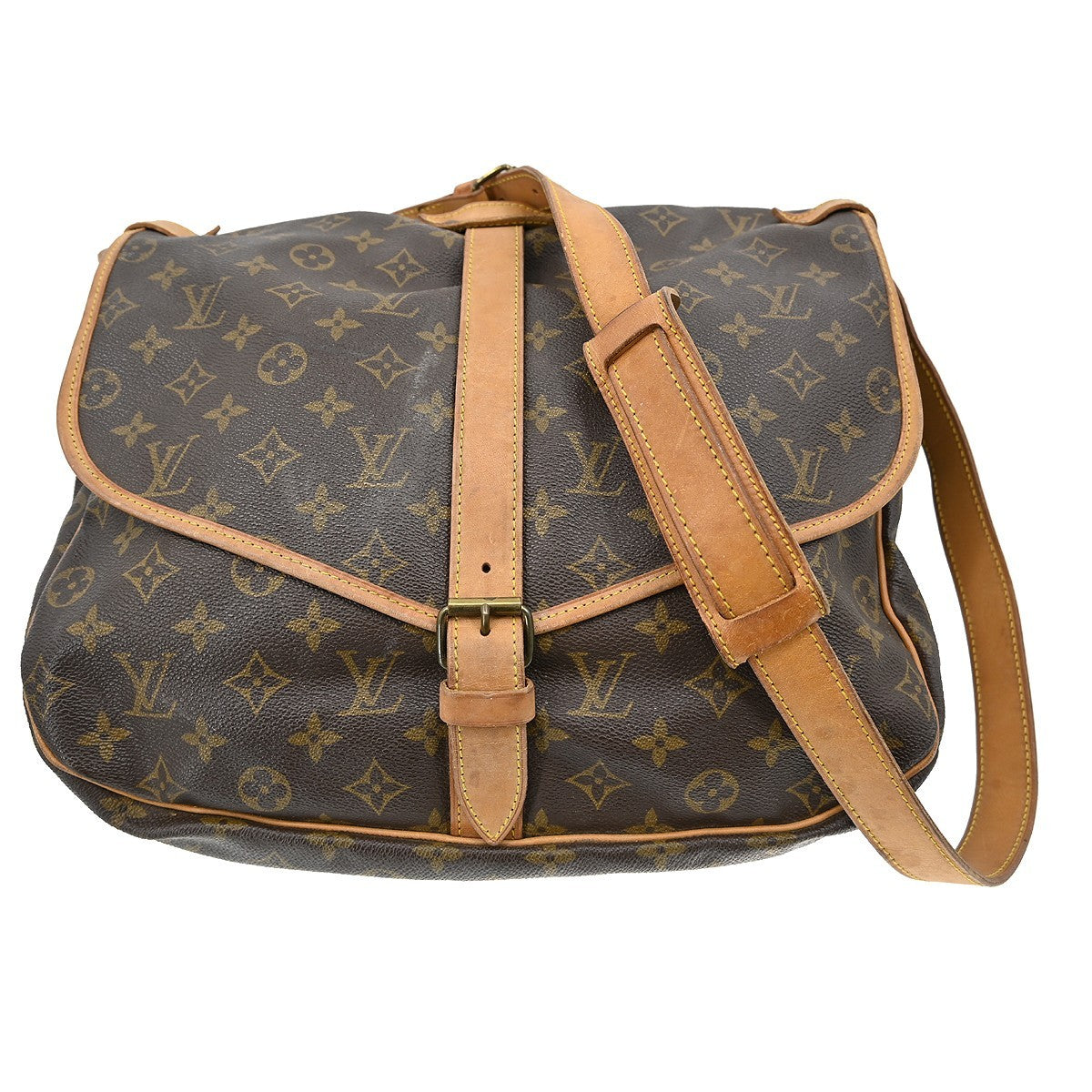 Louis Vuitton Saumur Handbag Monogram Canvas 35