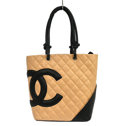 Chanel Cambon Tote Quilted Leather Petite