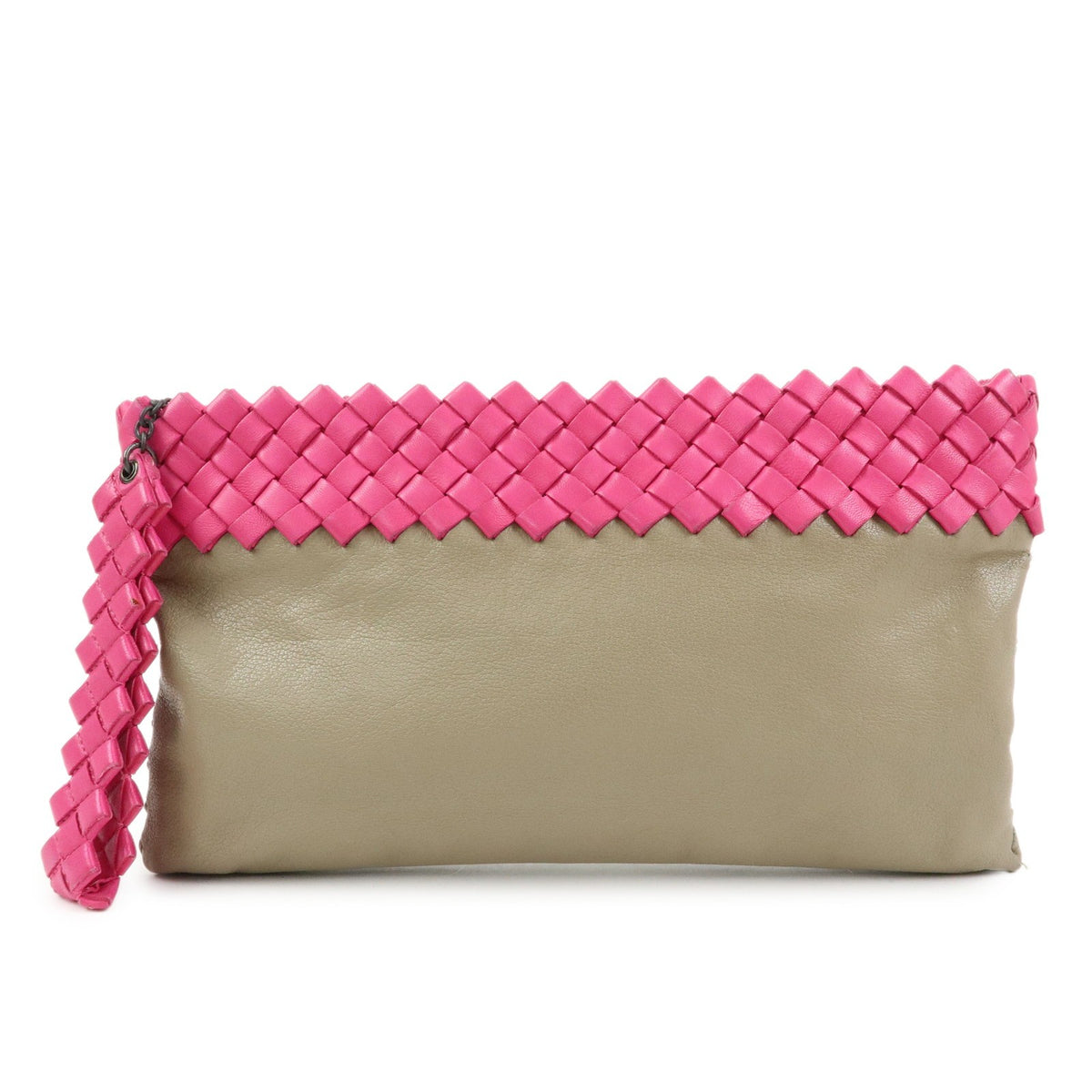 Bottega Veneta Zip Pouch Clutch Intrecciato Nappa Medium