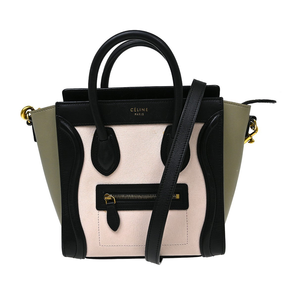 Celine Tricolor Luggage Bag Leather Nano