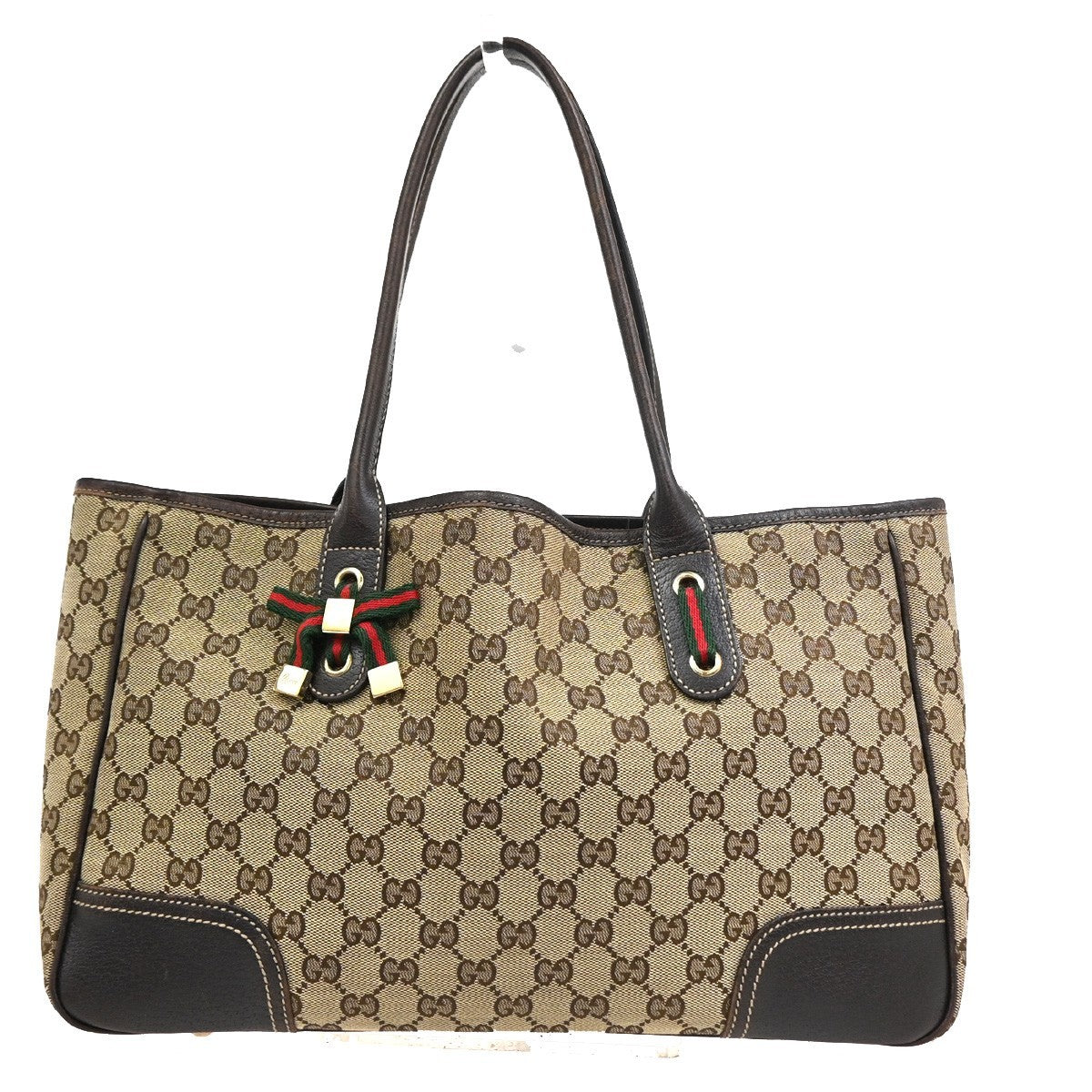 Gucci Princy Tote GG Canvas and white leather Medium