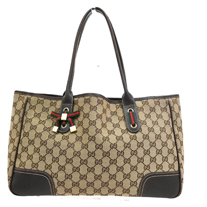 Gucci Princy Tote GG Canvas and white leather Medium