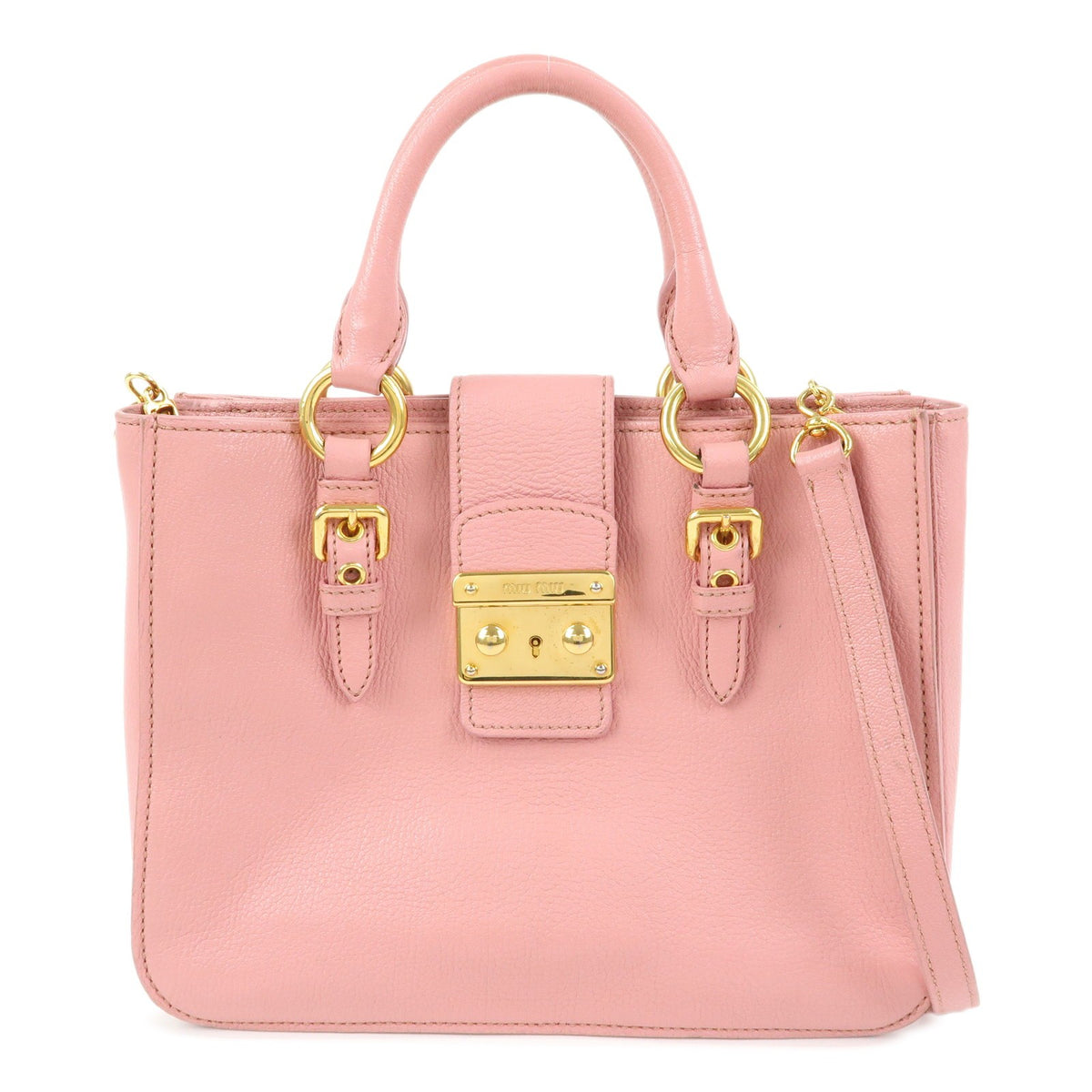 Miu Miu Madras Convertible Lock Leather Small