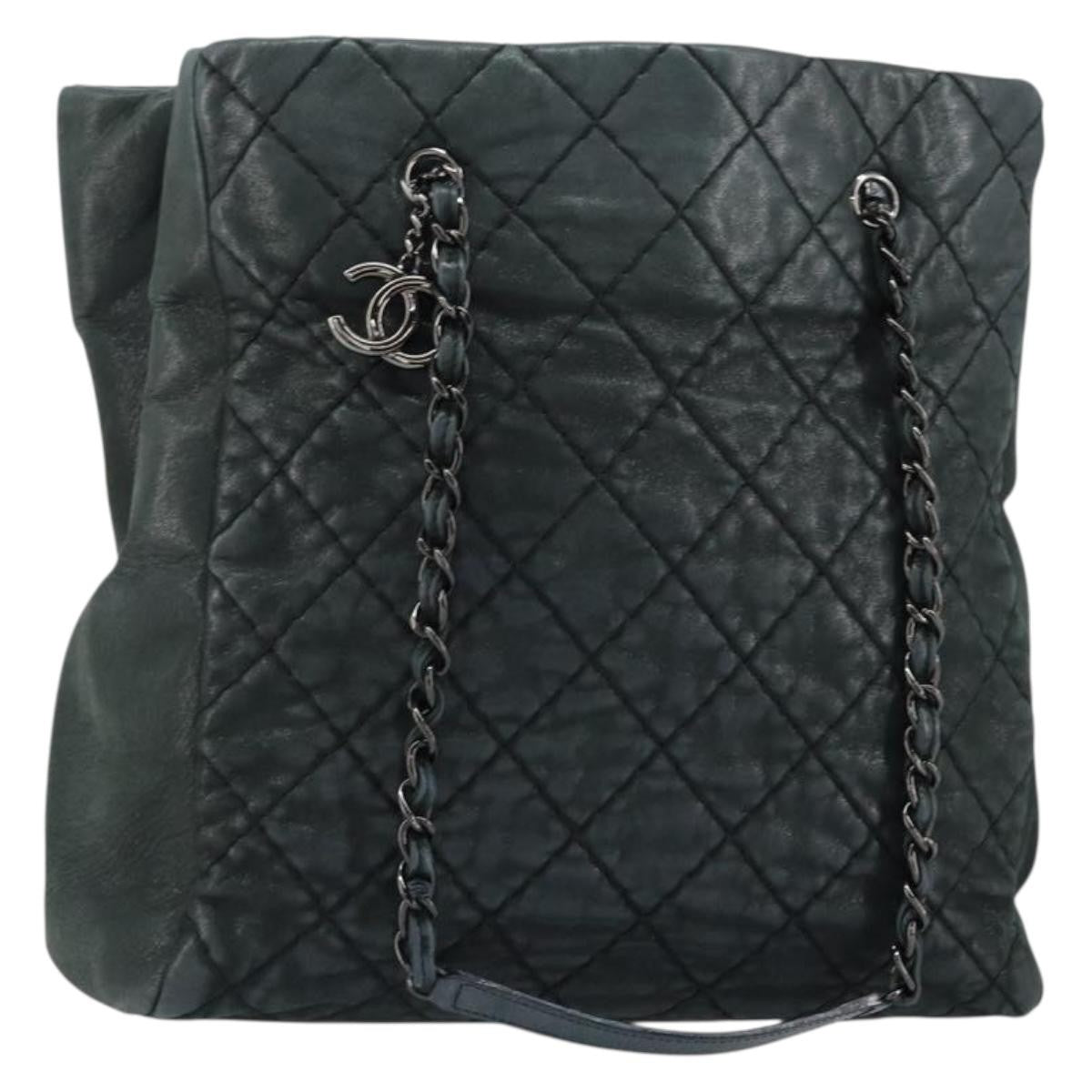 Chanel CC Charm Tote Quilted Iridescent Calfskin Tall