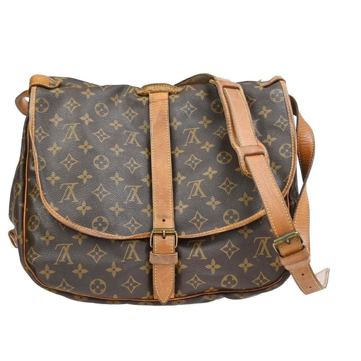 Louis Vuitton Saumur Handbag Monogram Canvas 35