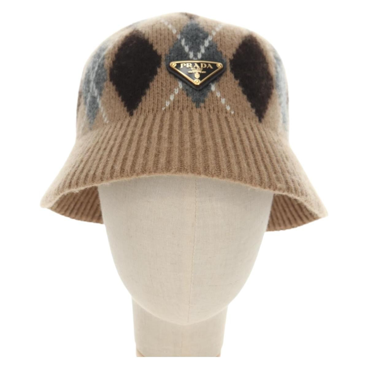 Prada Triangle Logo Bucket Hat Wool & Cashmere Product Image