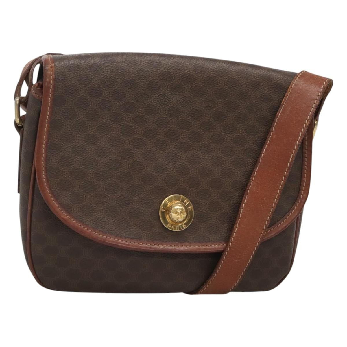Celine Vintage Macadam Shoulder Bag Canvas and Leather Product Image