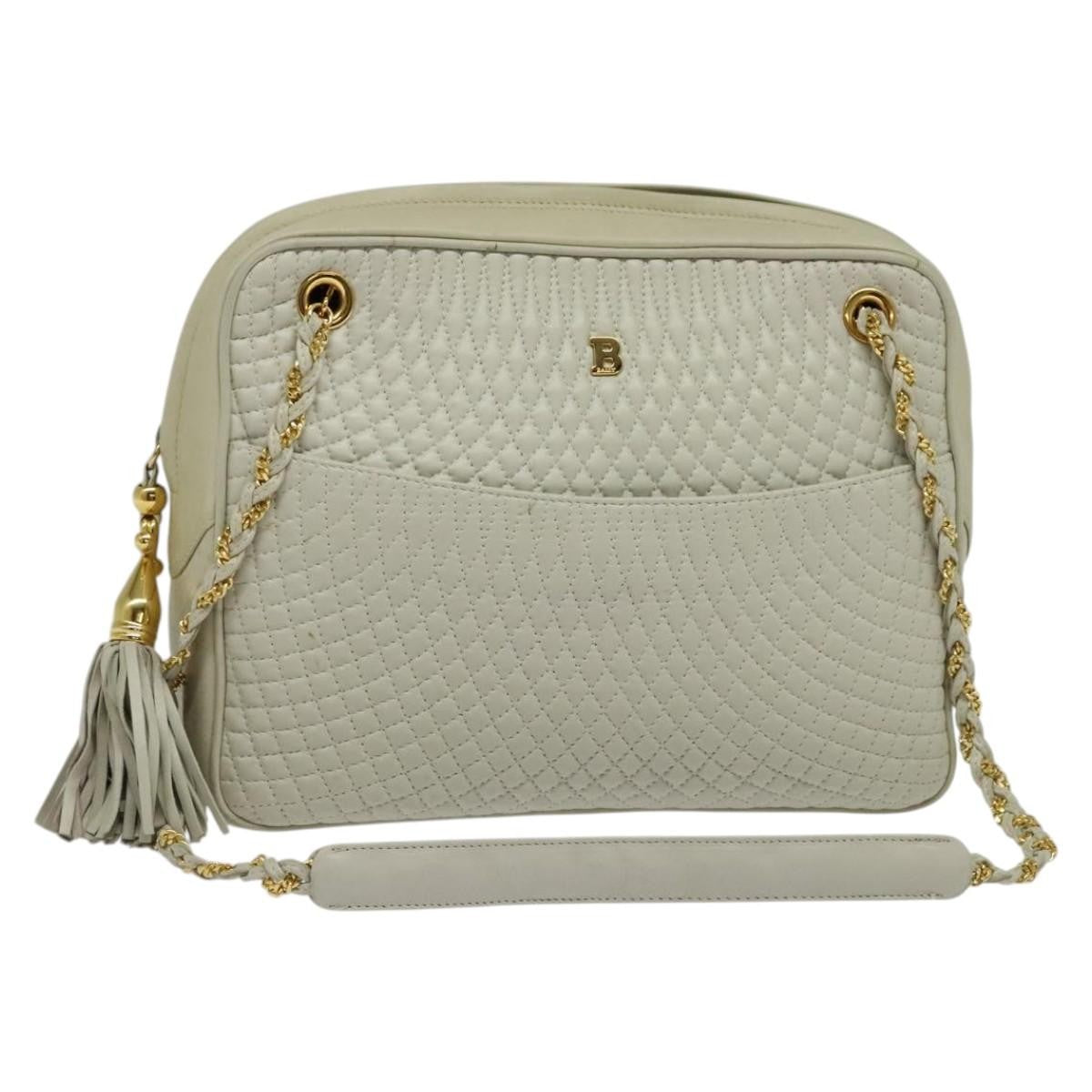 Bally Vintage Chain Shoulder Bag Quilted Leather Product Image
