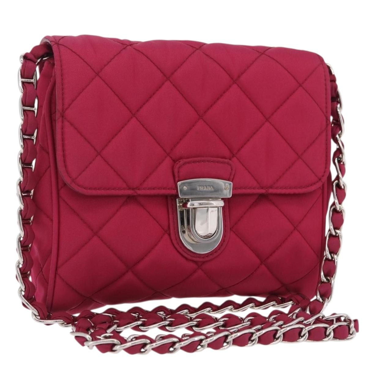 Prada Pushlock Chain Flap Quilted Tessuto Mini