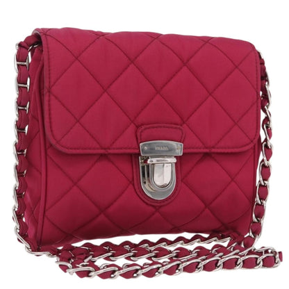 Prada Pushlock Chain Flap Quilted Tessuto Mini