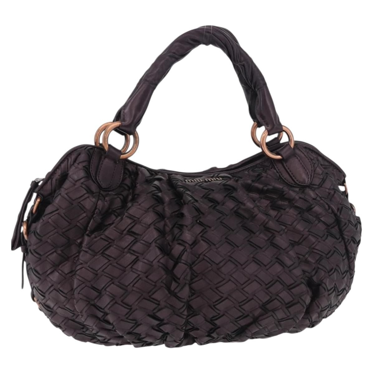 Miu Miu Hobo Woven Leather Large