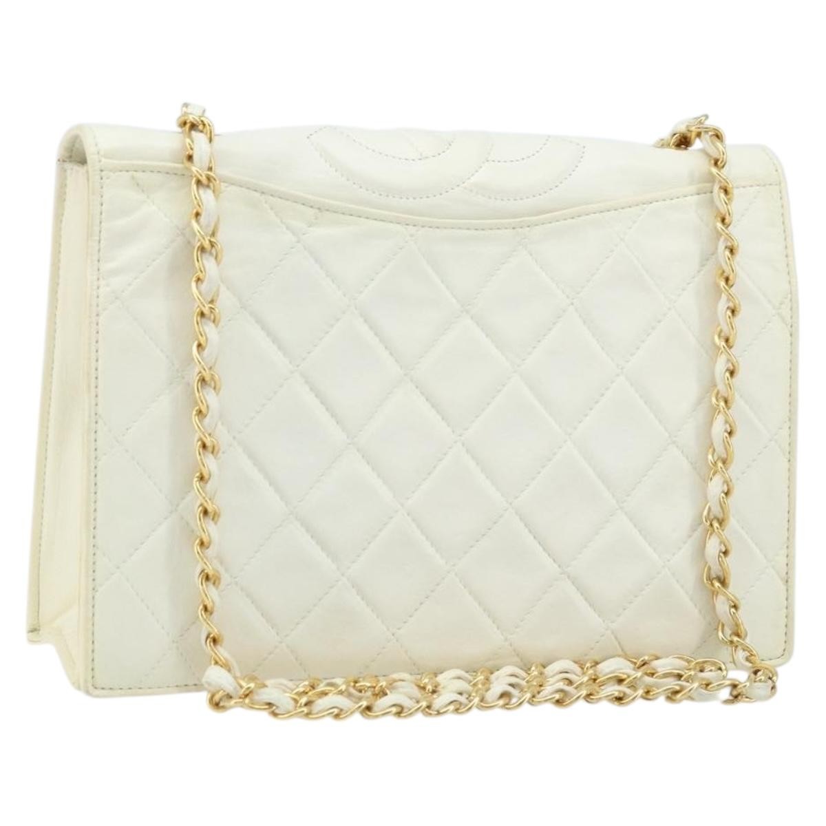 Chanel Vintage CC Full Flap Bag Quilted Lambskin Small