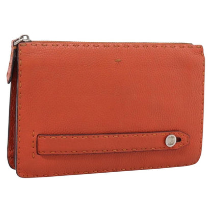 Fendi Selleria Zip Clutch Leather Small