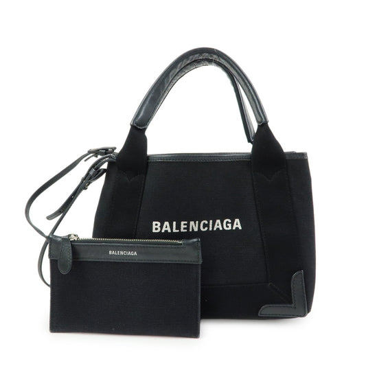 Balenciaga Navy Cabas Canvas with Leather XS