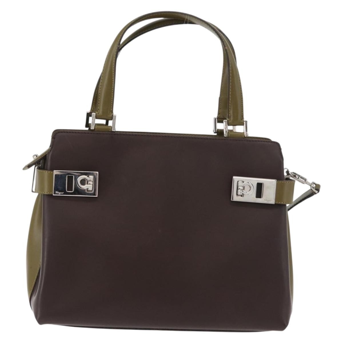 Salvatore Ferragamo Double Gancini Side Buckle Tote Patent Leather Product Image