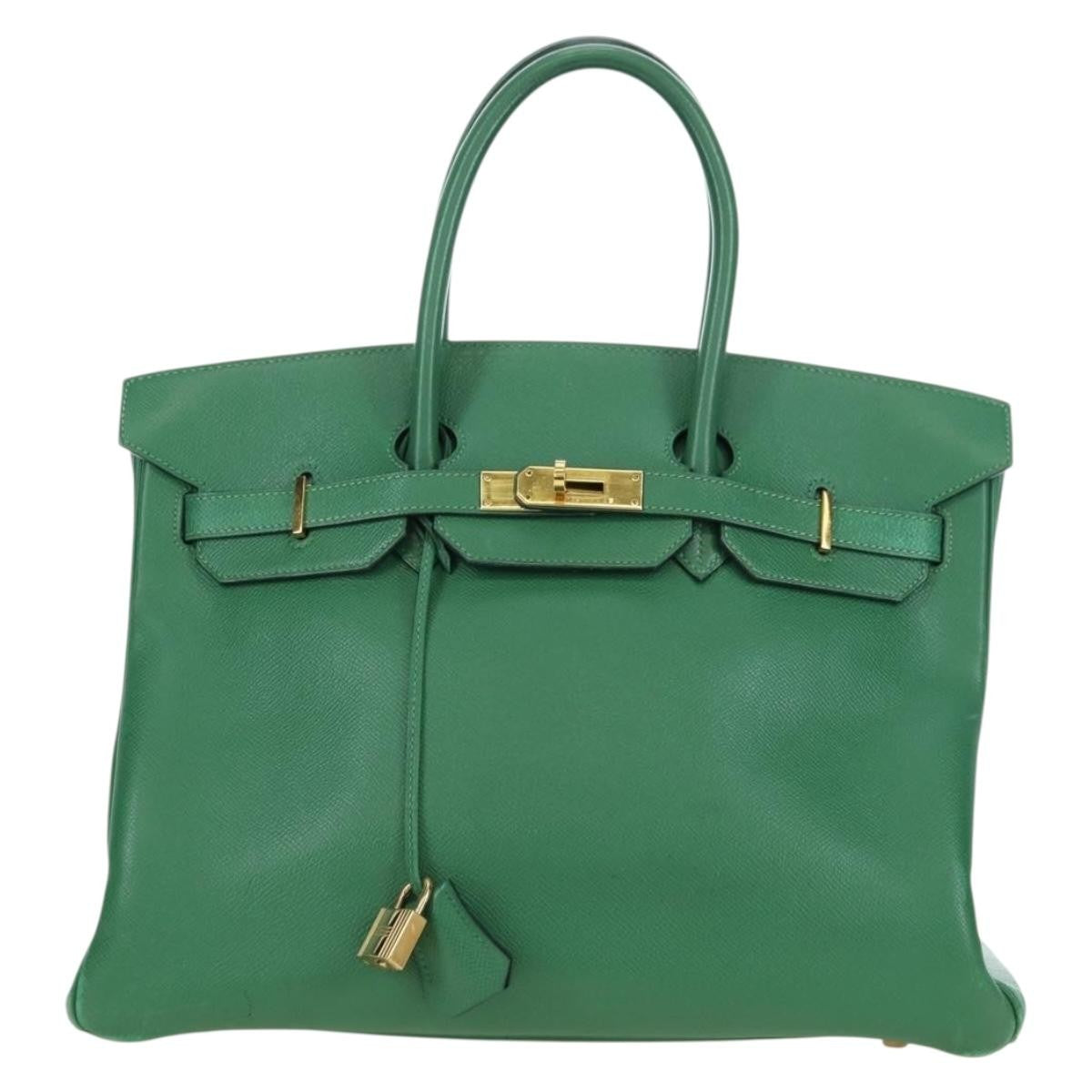 Hermes Birkin Handbag Green Togo with Gold Hardware 35