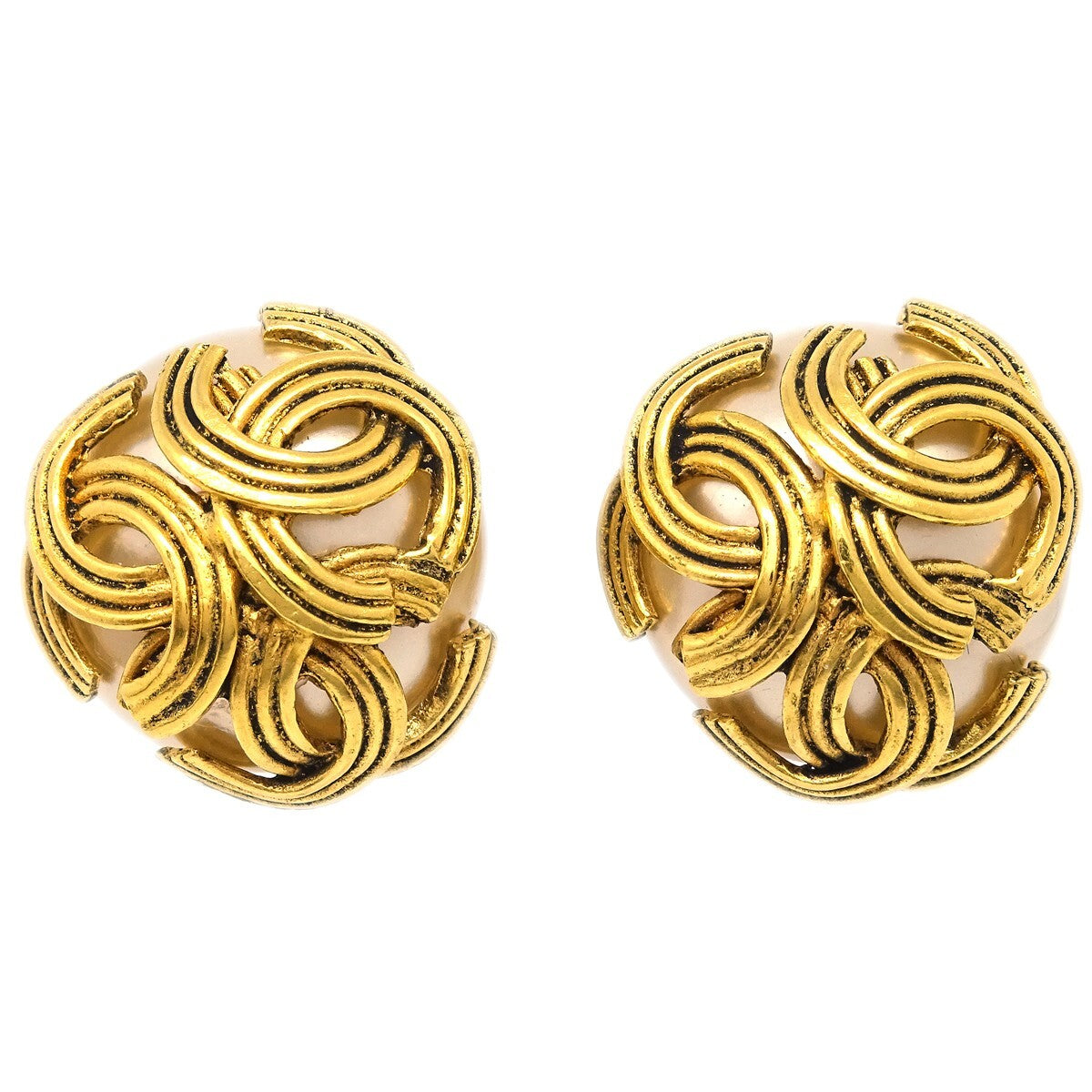 Chanel Vintage Triple cc earrings Metal Product Image
