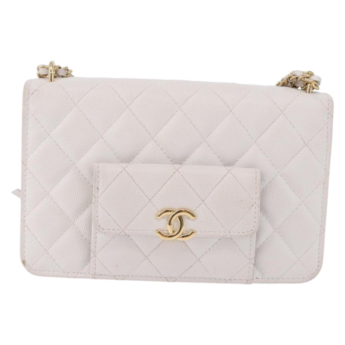 Chanel Pocket Twins Clutch with Chain Quilted Caviar Product Image