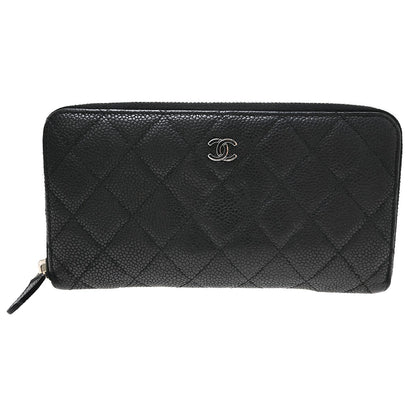 Chanel Zip Around Organizer Quilted Caviar Large