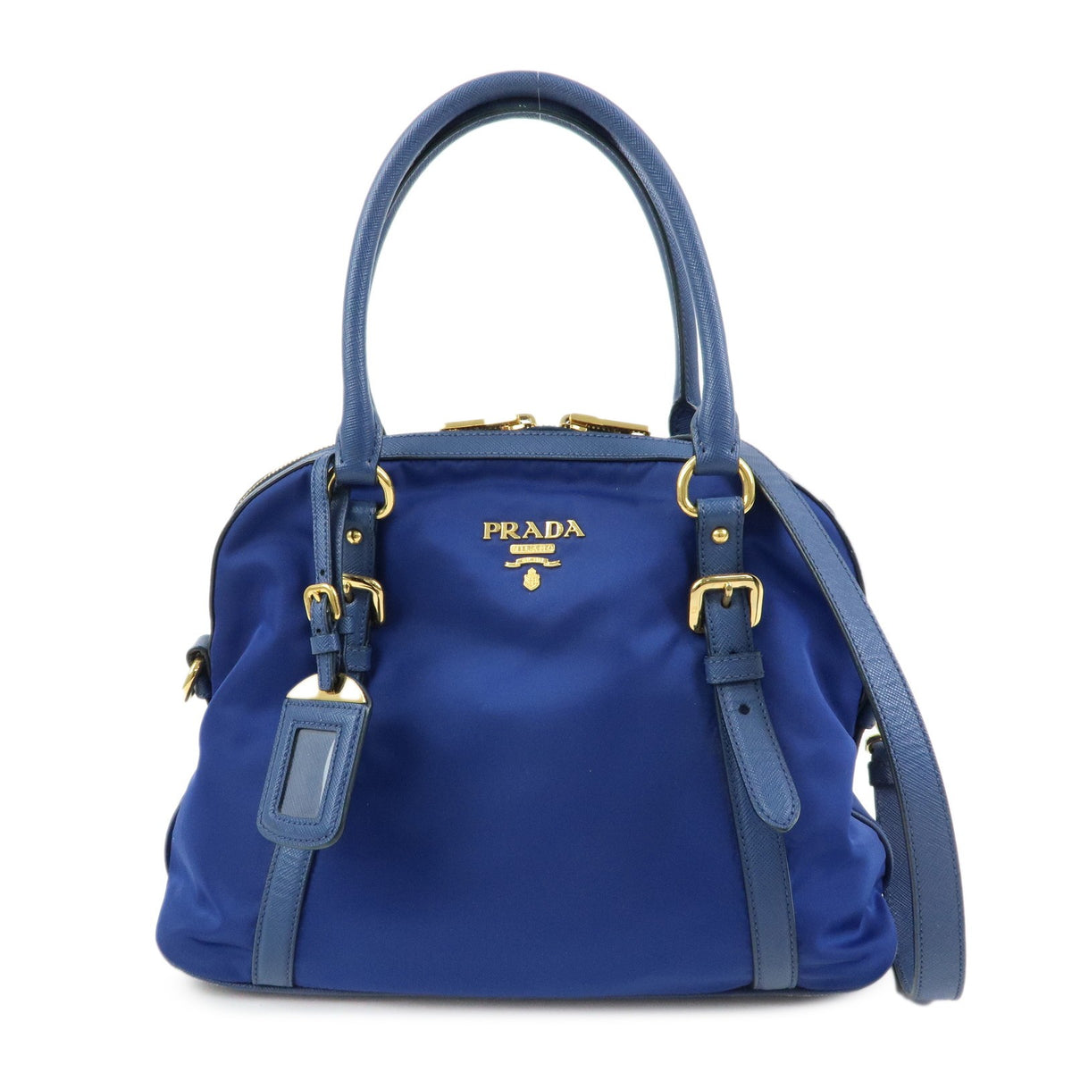 Prada Convertible Dome Satchel Tessuto with Saffiano Leather Large