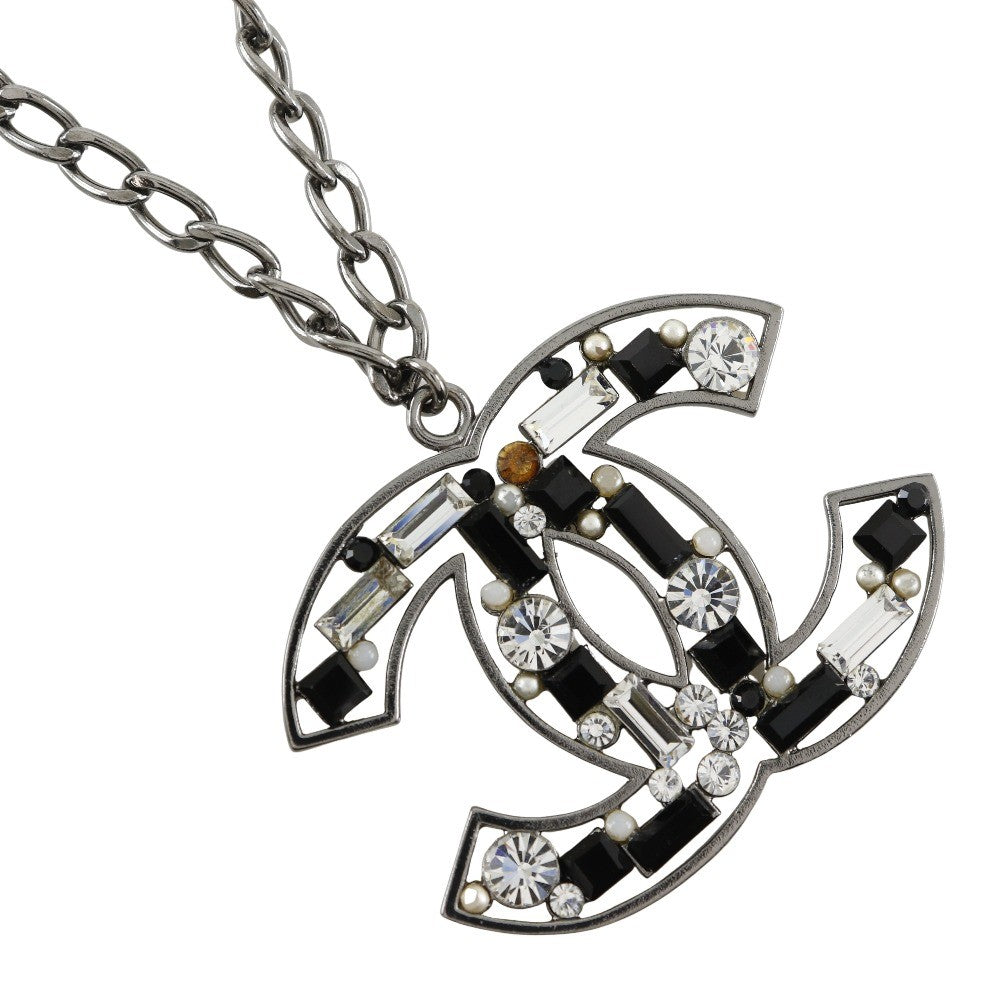 Chanel CC Pendant Necklace Metal with Crystals Product Image