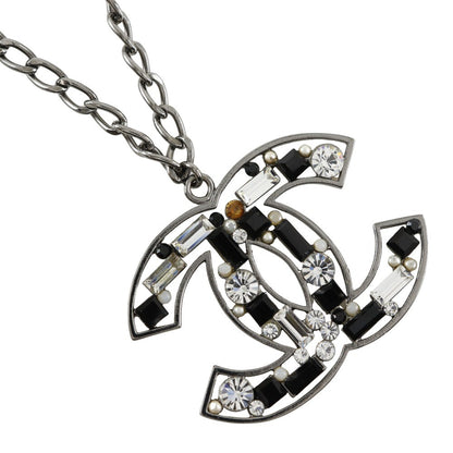 Chanel CC Pendant Necklace Metal with Crystals Product Image