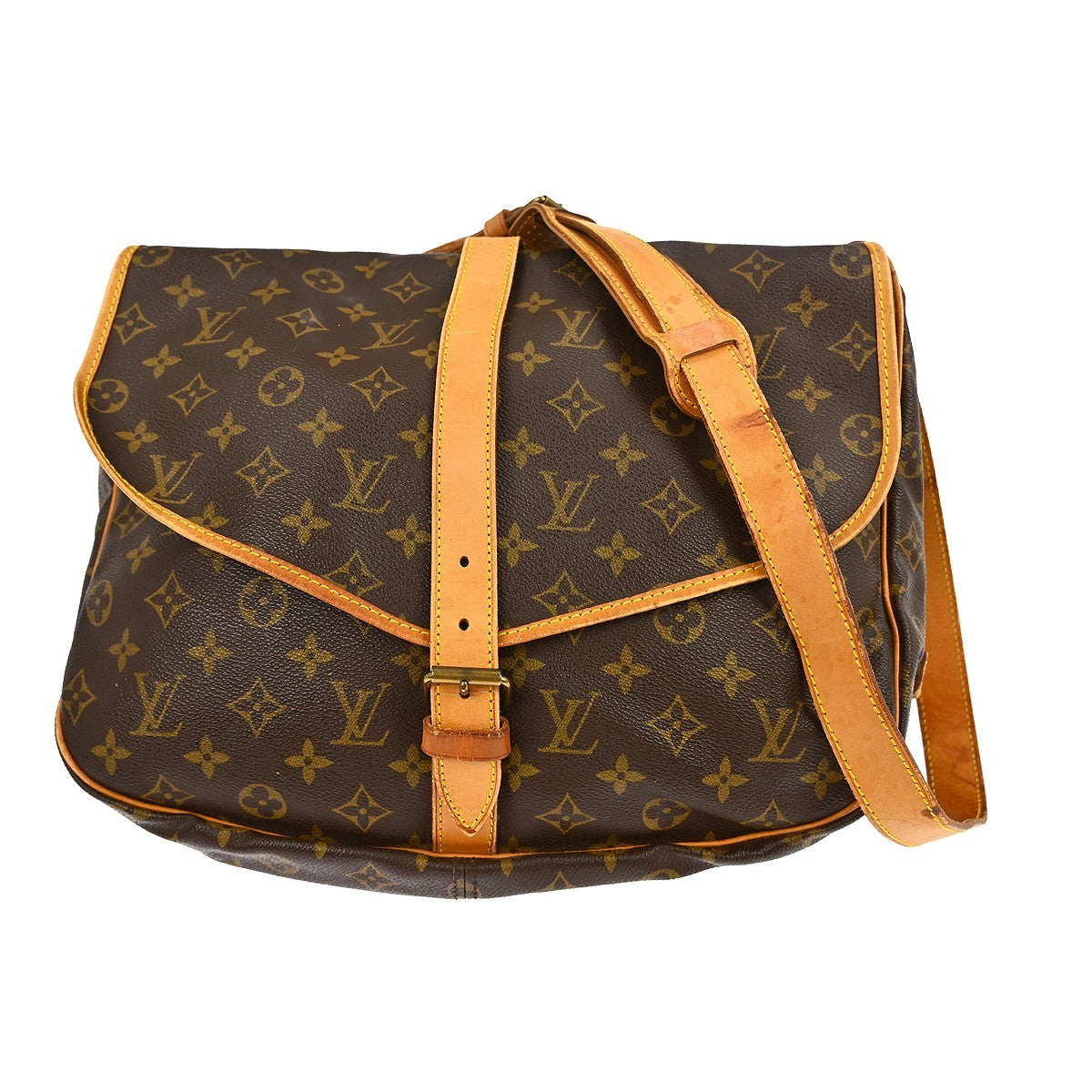 Louis Vuitton Saumur Handbag Monogram Canvas 35
