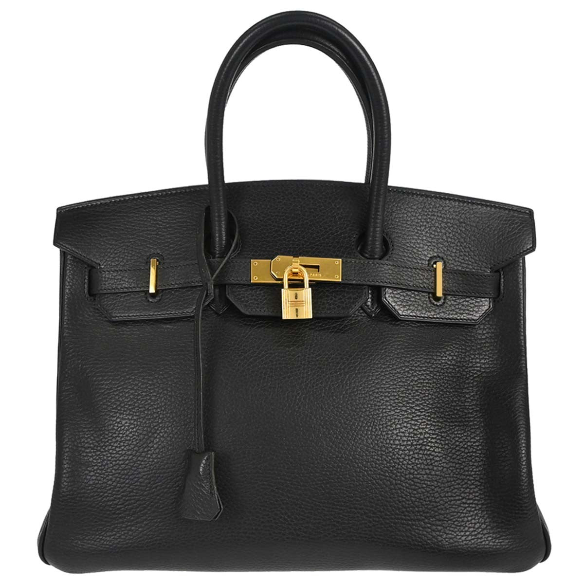 Hermes Birkin Black Clemence with Gold Hardware 35