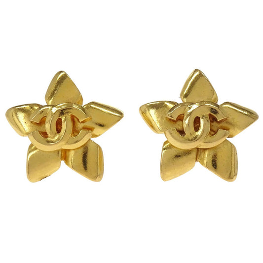 Chanel Vintage CC Flower Clip-On Textured Metal Product Image