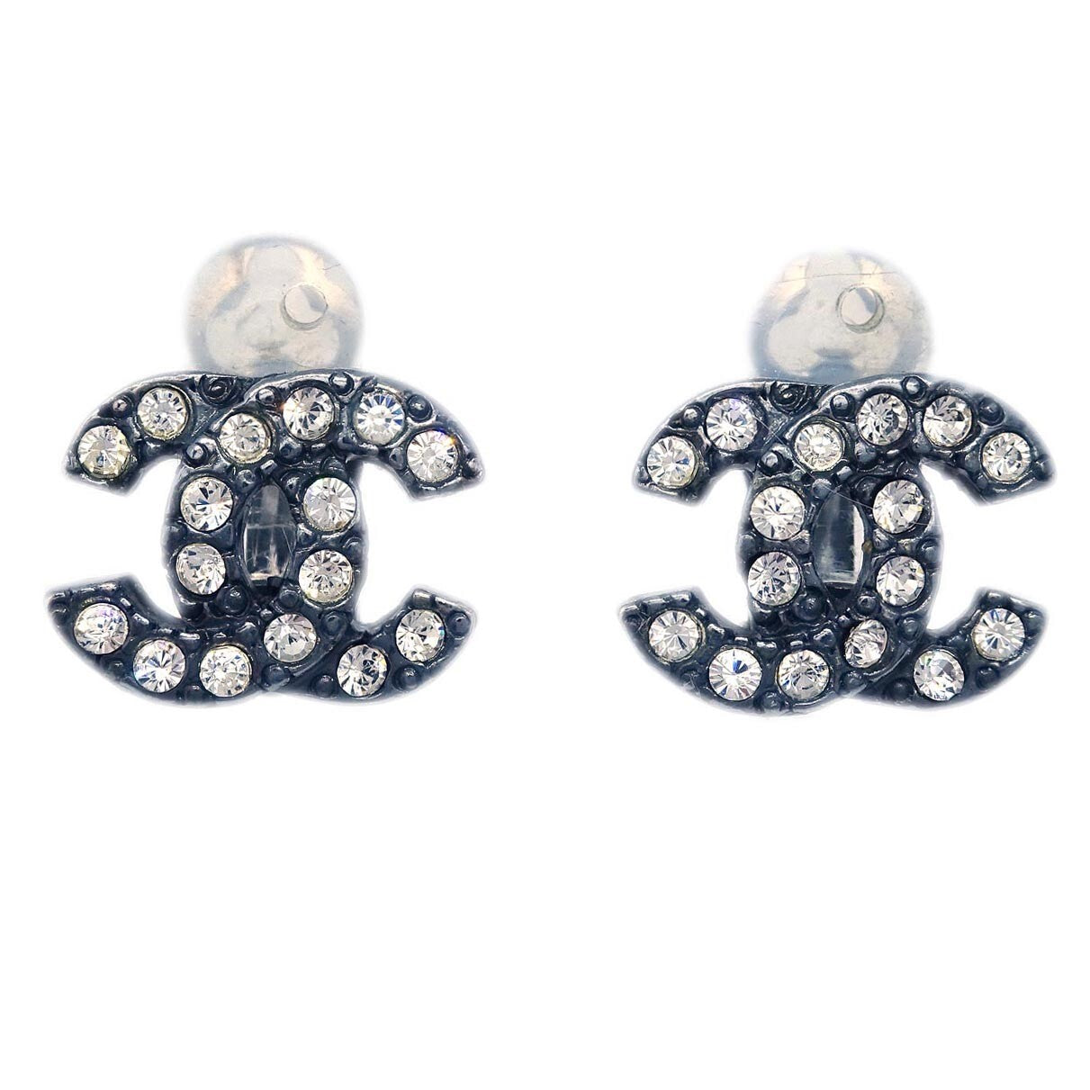 Chanel CC Clip-On Earrings Metal with Crystal Product Image