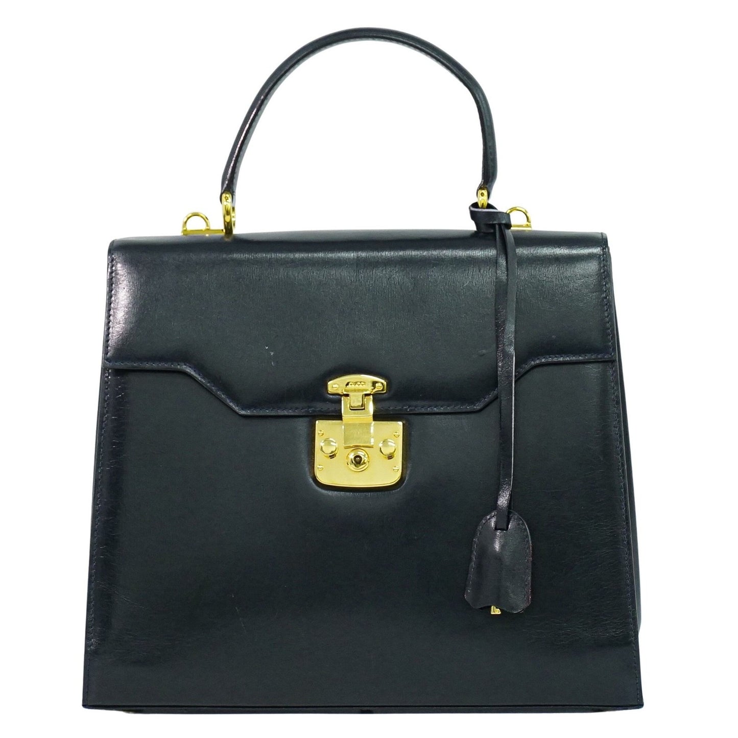 Gucci Vintage Lady Lock Top Handle Bag Leather Medium