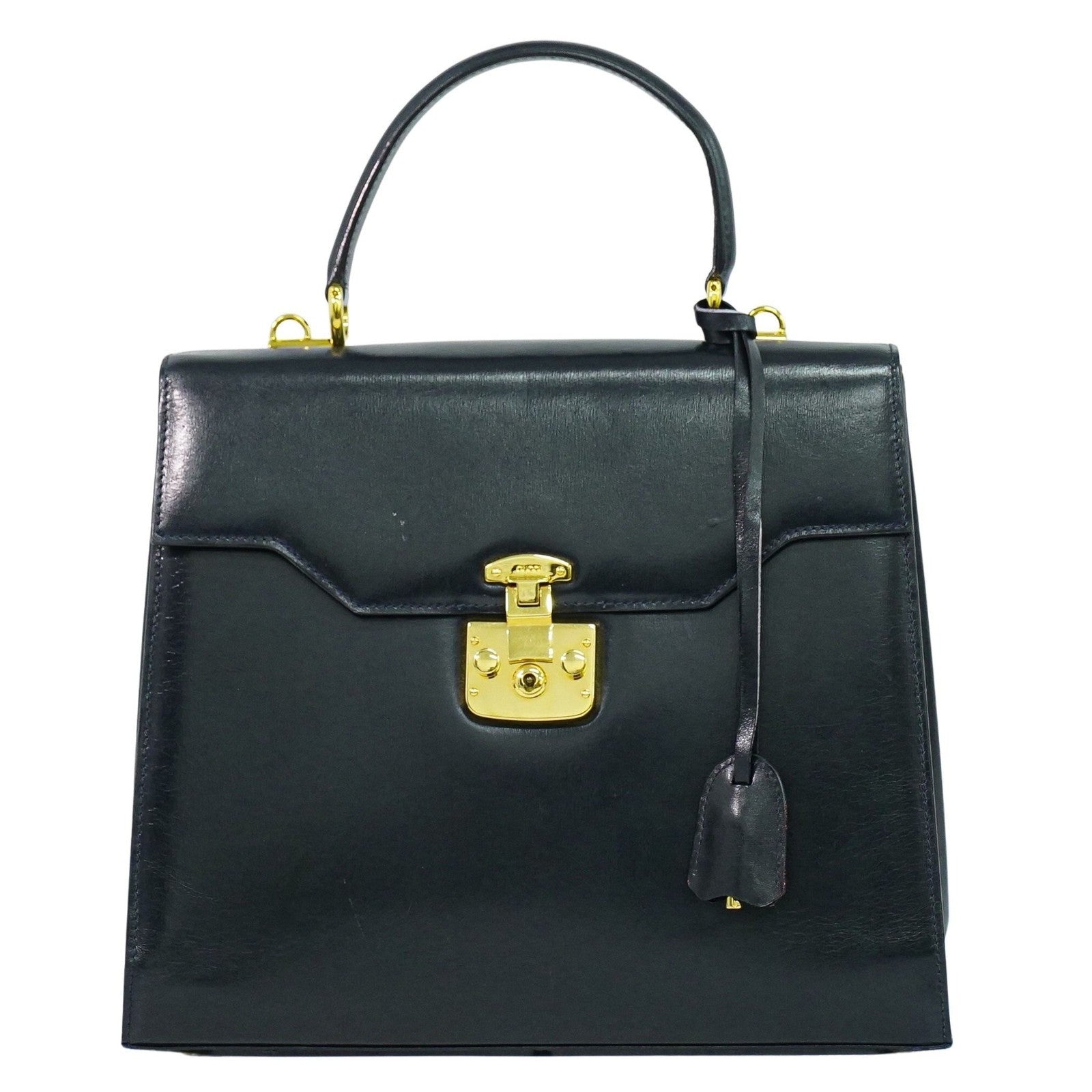 Gucci Vintage Lady Lock Top Handle Bag Leather Medium