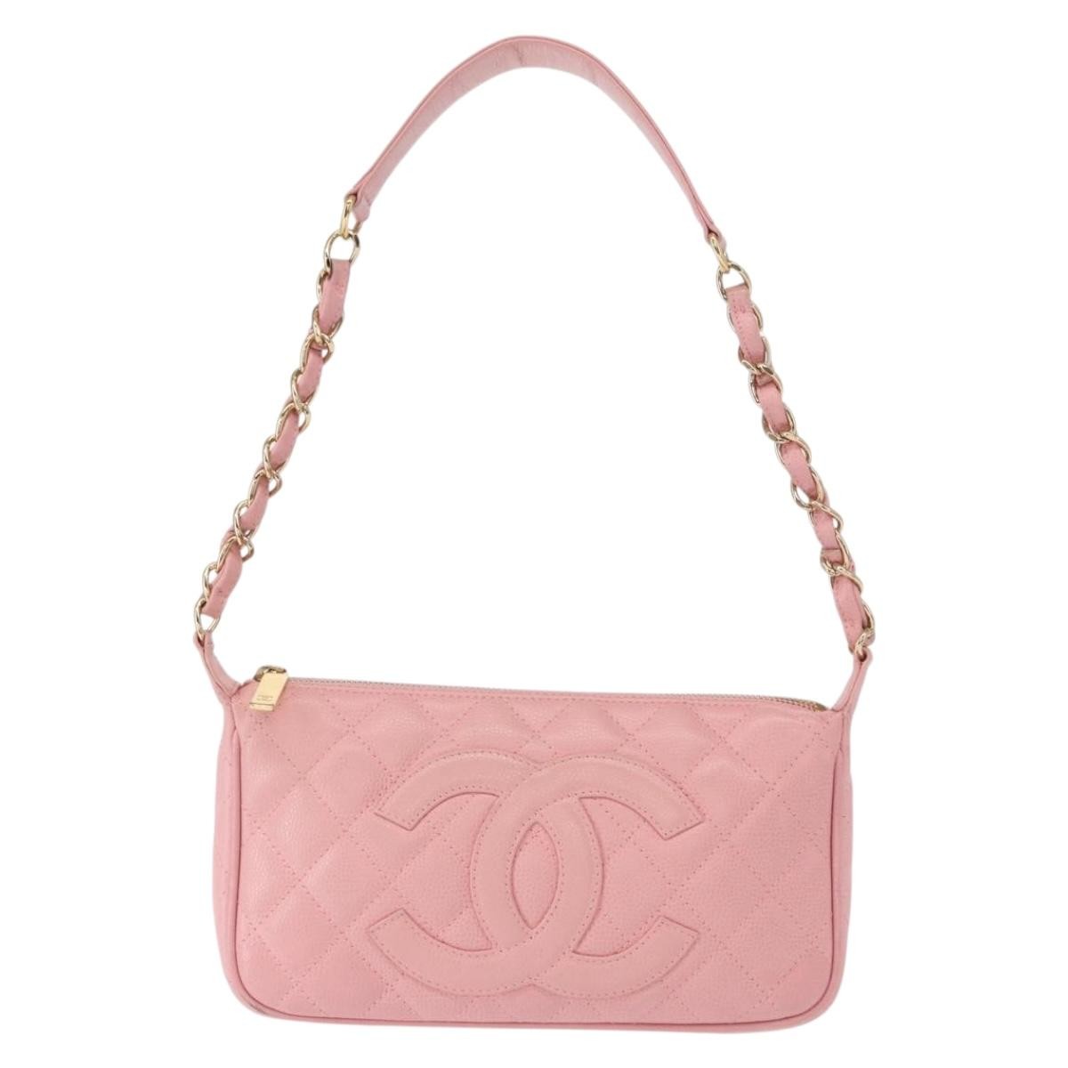 Chanel Timeless CC Chain Shoulder Bag Quilted Caviar Small
