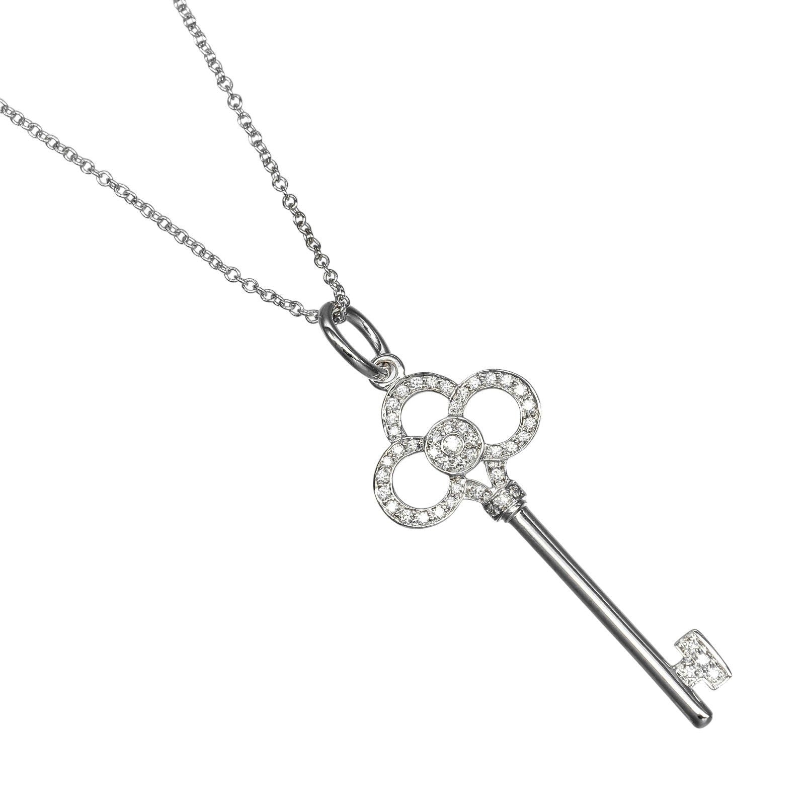 Tiffany & Co. Crown Key Pendant 18K White Gold with Diamonds Product Image