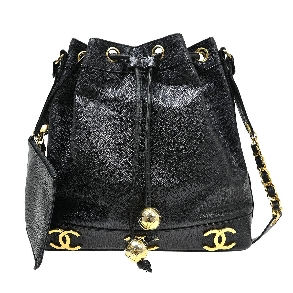 Chanel Triple CC Chain Shoulder Caviar Leather Product Image