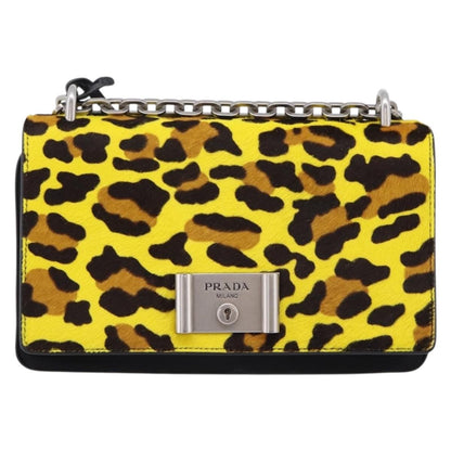 Prada Chain Flap Leather with Pony Hair Medium