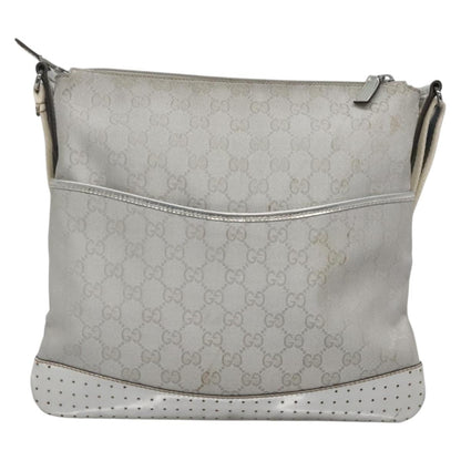 Gucci Zip Messenger Bag GG Canvas with Perforated Leather Medium