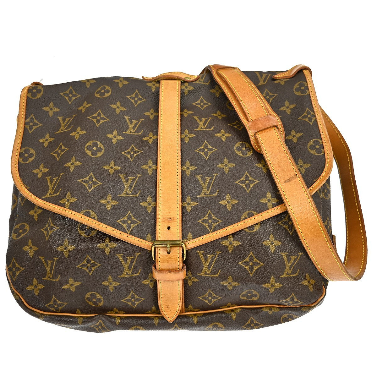 Louis Vuitton Saumur Handbag Monogram Canvas 35