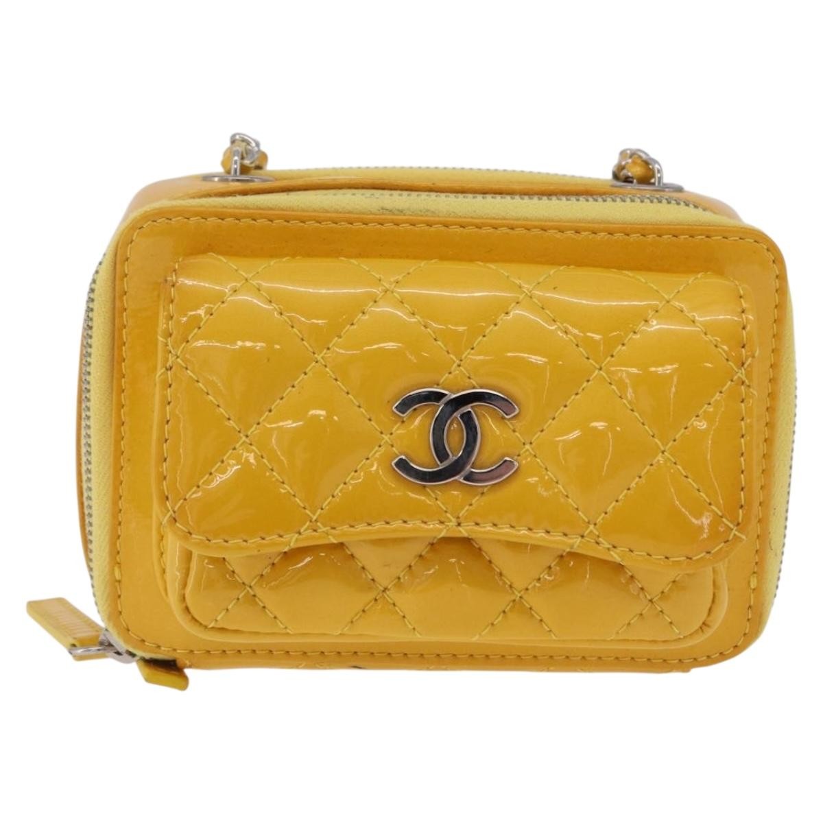 Chanel Pocket Box Camera Case Quilted Patent Mini
