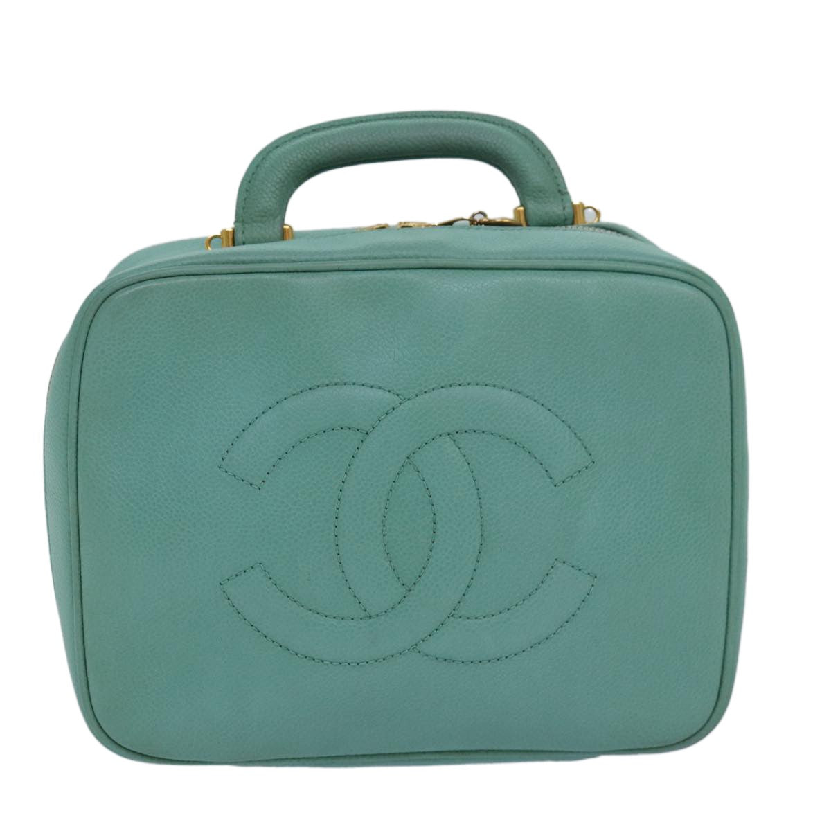 Chanel Vintage Timeless Zip Around Vanity Case Caviar Small