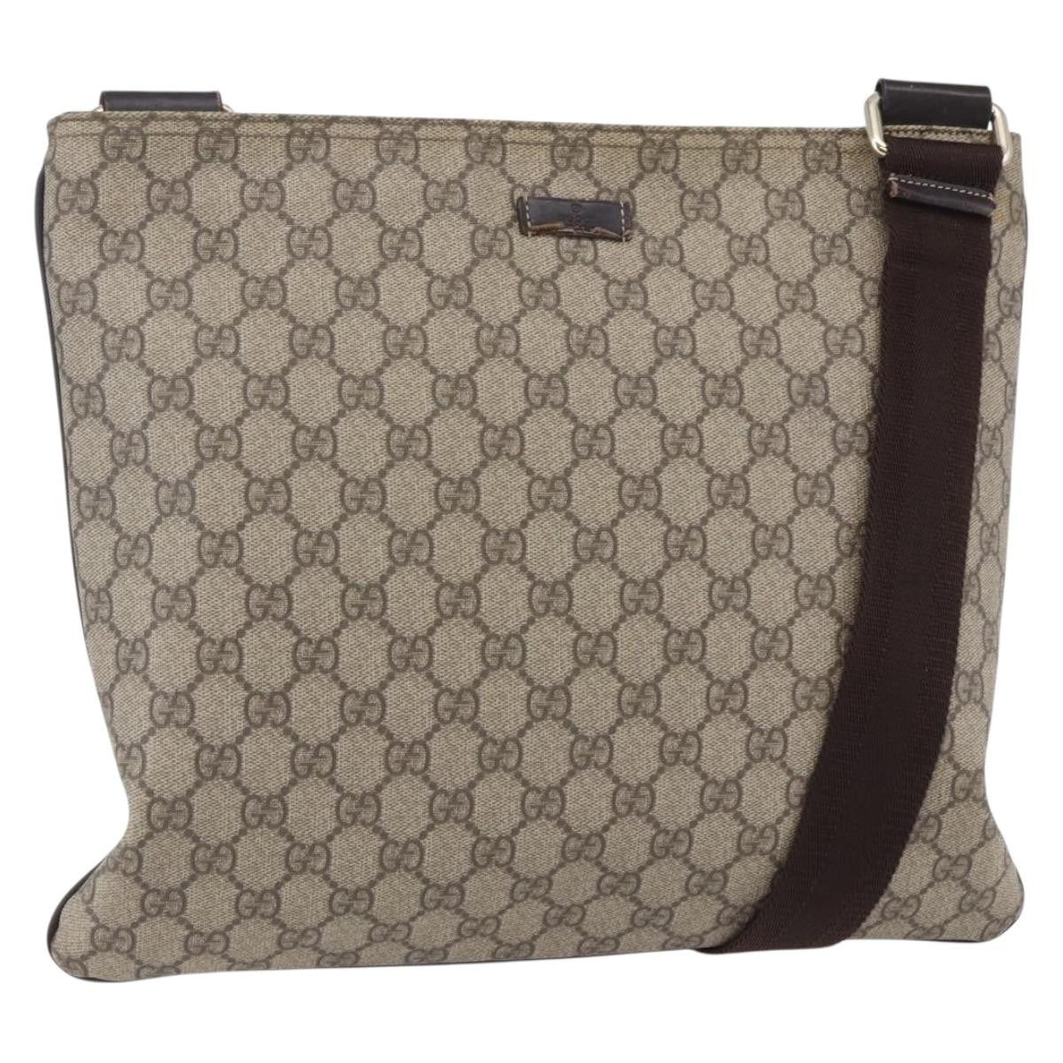 Gucci Zip Top Messenger Bag GG Coated Canvas Large