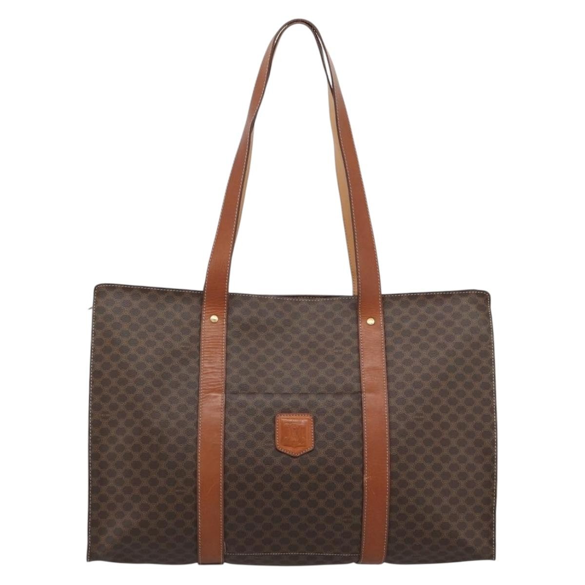 Celine Vintage Macadam Shopper Tote Coated Canvas Large